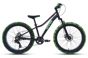 WYNN Fatbike 24 Zoll FAT1.0 schwarz-grün Rahmenhöhe 30 cm Kinder 7 Gänge m - Bild 1 von 8