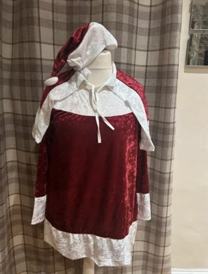 Deluxe Miss Santa Fancy Dress Costume Fits Up To A Size 14 - Image 1 of 4