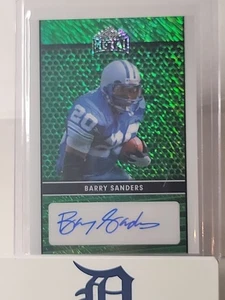 2024 Leaf Metal BARRY SANDERS AUTO GREEN SHIMMER 4/6 - Picture 1 of 4