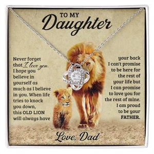 Collar A Mi Hija De Papá León Viejo, Regalo Joyería Amor Para Ella En Cumpleaños - Imagen 1 de 9