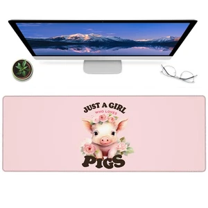 Alfombrilla de ratón para juegos Just a Girl Who Loves Pigs - Escritorio de goma antideslizante de 12x31,5 pulgadas... - Imagen 1 de 6