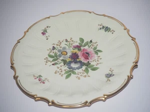 Cuenco - Cuenco decorativo - Decoración floral - Pintado a mano - Borde dorado - Ø 27 cm - Imagen 1 de 3