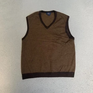 Brooks Brothers 346 Swetaer Vest Mens Size Large Wool Brown - Picture 1 of 7
