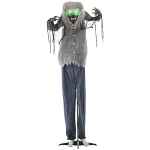 HOMCOM Halloween Esqueleto Hombre Lobo Animatronic Prop con Ojos Iluminados - Imagen 1 de 8