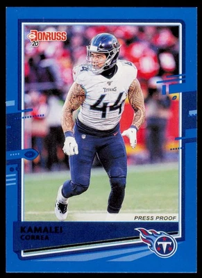 2020 Donruss Kamalei Correa 249 Press Proof Blue Tennessee Titans - Image 1 of 2