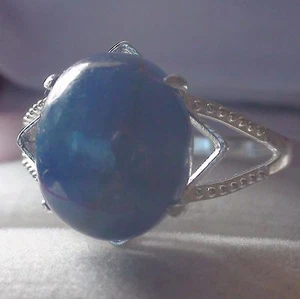 NATÜRLICHER BLAUER SAPHIR 14,50 CT 925 STERLINGSILBER. Größe 8,25 - Bild 1 von 8