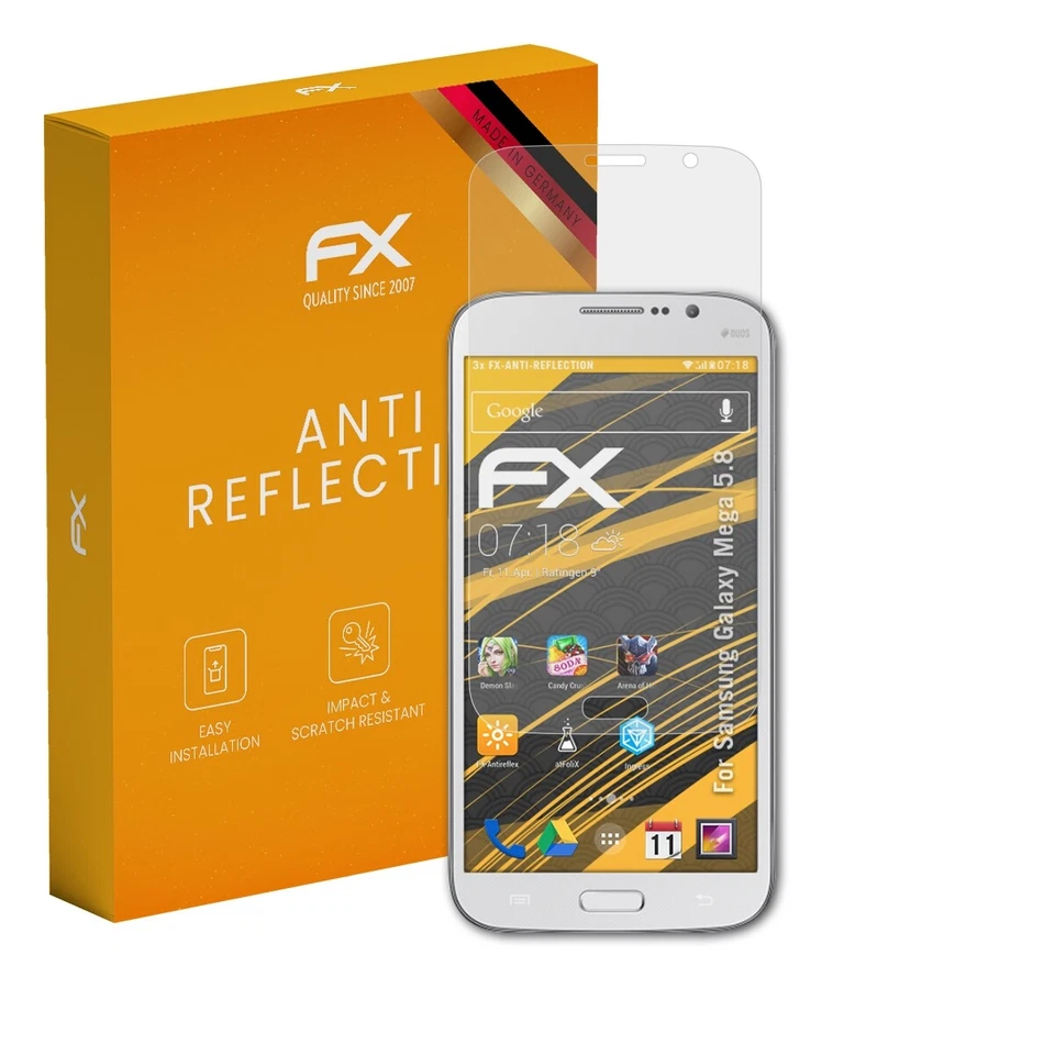 atFoliX 3x Screen Protection Film for Samsung Galaxy Mega 5.8 matt&shockproof - Image 1 of 4