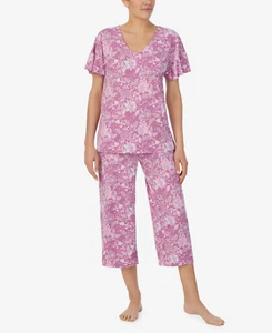 Ellen Tracy Short Sleeve 2 Piece Pajama Set Multicolor XL - Picture 1 of 5