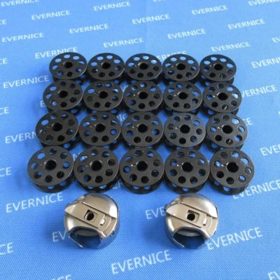 EVERNICE 2 BOBBIN CASE+20 BOBBINS for CONSEW 205RB 206RB WALKING FOOT MACHINE 18045