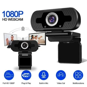 720P Webcam Full HD USB 2.0 PC Desktop Laptop Web Camera with Microphone AU - Afbeelding 1 van 12