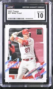 Mike Trout #27 CGC 10 Topps 2021 Gem Mint MLB Baseball Anaheim Angels Outfield - Picture 1 of 2