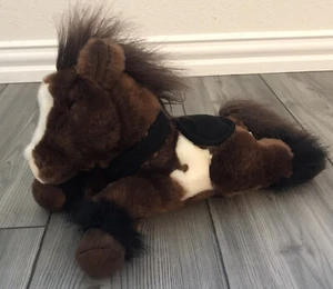 Soft Classics Toys R Us Brown White Black Horse Plush 14” Preowned - Picture 1 of 11