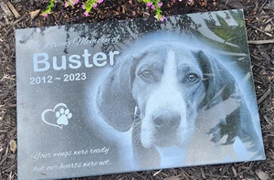 Pet Stone Memorial Grave Marker pet grave stone  Headstone Person Dog 12"x24 - Picture 1 of 24