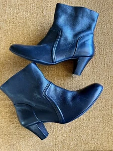 Nurture Black Leather Ankle Boots Sz 9.5M Mid Heel As Is - Picture 1 of 8