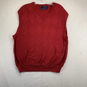 Austin Reed Golf Sweater Vest Mens Large Adult Sleeveless Red 100% Pima Cotton - Picture 1 of 14