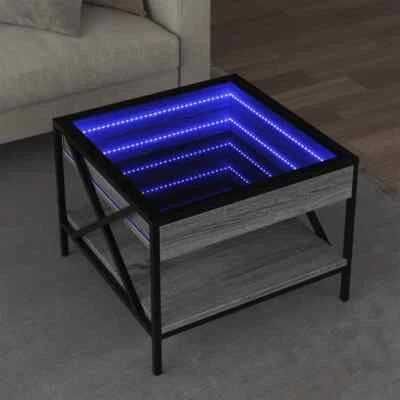 Couchtisch Beistelltisch Wohnzimmertisch Kaffeetisch mit Infinity-LED vidaXL