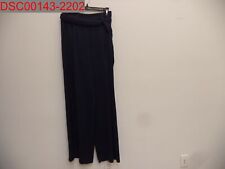 NWOT - Eliza J Women's Navy High Rise Belted Wide Leg Satin Dress Pants, Size 6