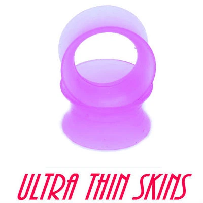 PAIR-ULTRA THIN SKINS TUNNELS-Silicone Ear Skins-Ear Gauges-Soft Ear plugs - Image 1 of 4