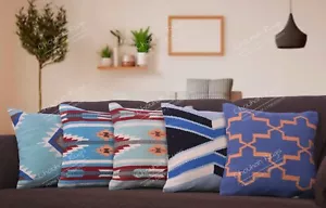 Set di 5 federe cuscini navetta tessuti a mano in cotone taglio 45 cm colorati cuscini decorazione casa - Foto 1 di 7