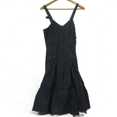 Marthe Francois Girbaud Women's Denim Strap Flared Midi Jeans Dress UK 6 - Image 1 of 4