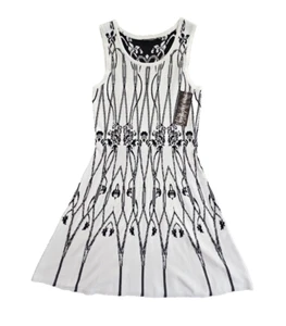 Nina Leonard Day Dress Size Large A-Line Midi Black & White Old Money Sleeveless - Picture 1 of 17