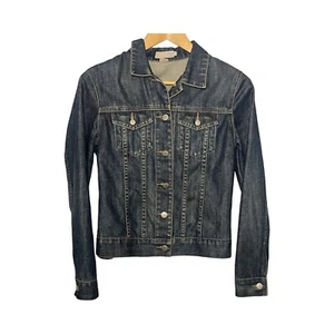 J Crew Jean Jacket Womens Size XS Blue Denim Trucker Button Up Dark Wash - Picture 1 of 6