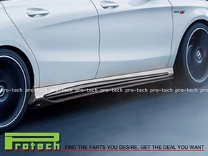 BENZ W117 C117 CLA250 CLA45 AMG REVO Style Carbon Fiber Add-on Side Skirt Cover - Picture 1 of 2