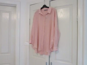 Ladies Long Blouse Size S/M Design Sussan Button Front Pink Long Adj Sleeves - Picture 1 of 13