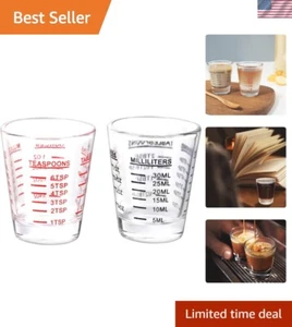 Heavyweight Glass Shot Glasses Set with 26-Incremental Measurements - 2-Pack - Picture 1 of 10