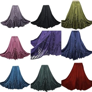Plus Size Long Skirt Boho Gypsy Medieval Renaissance Embroidered 18 20 22 24 26 - Picture 1 of 73