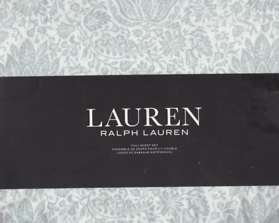 Juego completo de sábanas Ralph Lauren lirio de agua floral verde espuma de mar 4 piezas cabaña elegante Foto 1 de 3