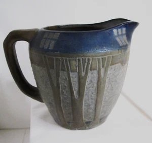 Jervis Pottery Oyster Bay N.Y. Pitcher ca. 1908 Excised Tree Design 4" Signed - Picture 1 of 12