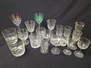 Collection of 20 vintage/antique glasses wine sherry port champagne whiskey - Picture 1 of 5