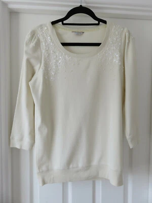 MARKS AND SPENCER INDIGO COLLECTION IVORY COTTON TOP. SIZE 12.  - Image 1 of 2