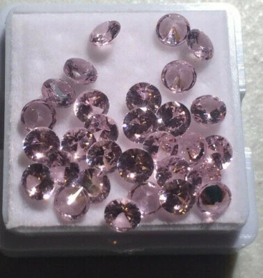Morganite Pink  Cubic Zirconia Best Quality AAAAA    1-12 mm Round      - Image 1 of 4