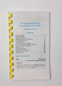 Hewlett Packard HP-71B Calculadora Matemáticas Paquete Guía de Referencia Rápida HP 82480 - Imagen 1 de 2