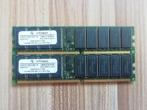 Lot of 2 x 1GB 2GB PC-2100R DDR-266 CL2 ECC Infineon Server Memory RAM 184pin - Picture 1 of 1