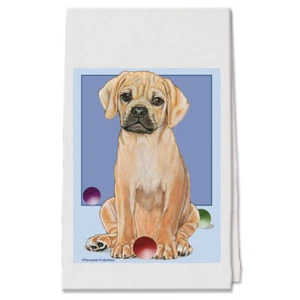 Puggle Decorative Cotton Kitchen Dish Towel, Pet Gift - Picture 1 of 1