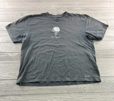 Camiseta para mujer Life is Good XL gris algodón pelota de golf camiseta gráfica manga corta Foto 1 de 4
