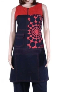 Damen Ethno Tunika Kleid Rot 100% Baumwolle Hippie Nepal Größe M - Bild 1 von 1