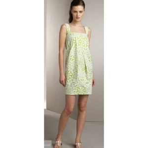 Robe Diane von Furstenberg Abatwa verte à œillets printemps décalée - Photo 1/11