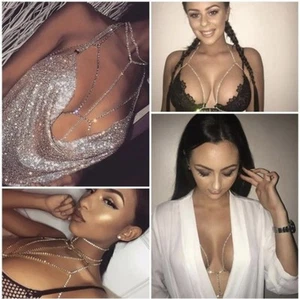 Sexy Rhinestone Bra Body Chain - Picture 1 of 8