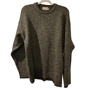 Vintage Woolrich Wollpullover Herren Large olivgrün meliert Rundhals Hongkong - Bild 1 von 6