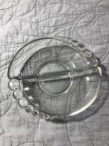 Vintage Duncan & Miller Träne geteilt Relish Süßigkeitenschale Klarglas Nuss Minzen - Bild 1 von 4