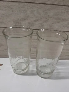 Vintage Jelly Jar Glasses Crown Bottom 5.5” Tall Lot Of 2 - Picture 1 of 8