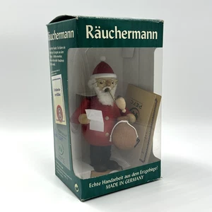 Rauchermann Santa Claus Smoker Figurine Pipe & Bag - Erzgebirge Germany Handmade - Picture 1 of 6