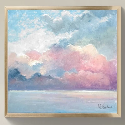 Pintura Original Bellas Artes 12x12 | Lienzo Firmado | Paisaje Marino Impresionista Foto 1 de 4