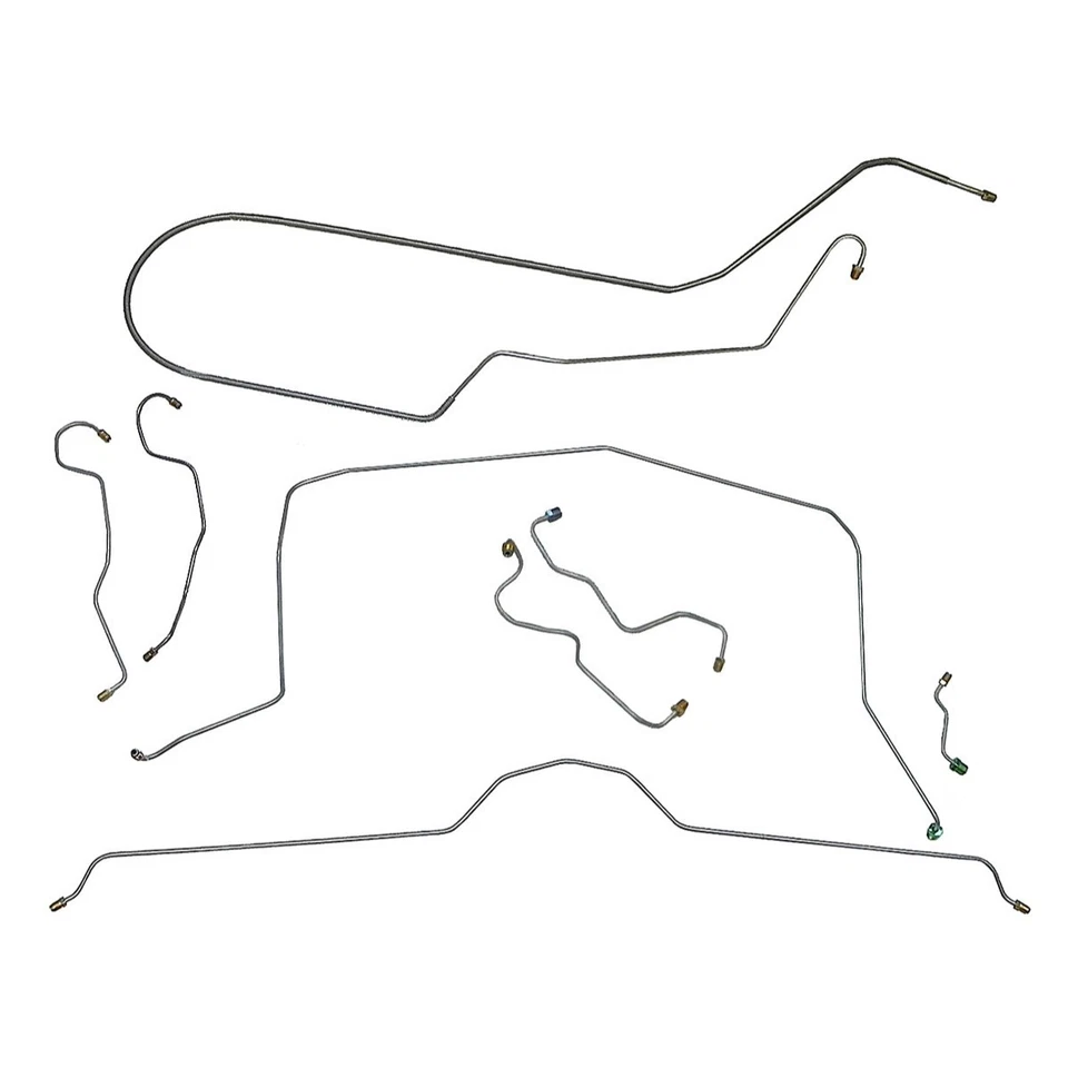 Полный комплект тормозной магистрали 1969 Chevrolet Corvette POWER диск 8 шт нержавеющая сталь - Изображение 1 из 4