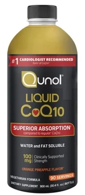 Qunol Líquido CoQ10 Absorción Superior Suplemento Natural 100mg 30.4oz Foto 1 de 4