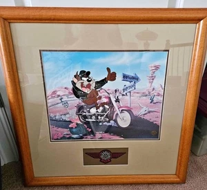 Harley Davidson/Warner Bros. Animation Cell (Fat Boy Harley & Tasmanian Devil) - Bild 1 von 2